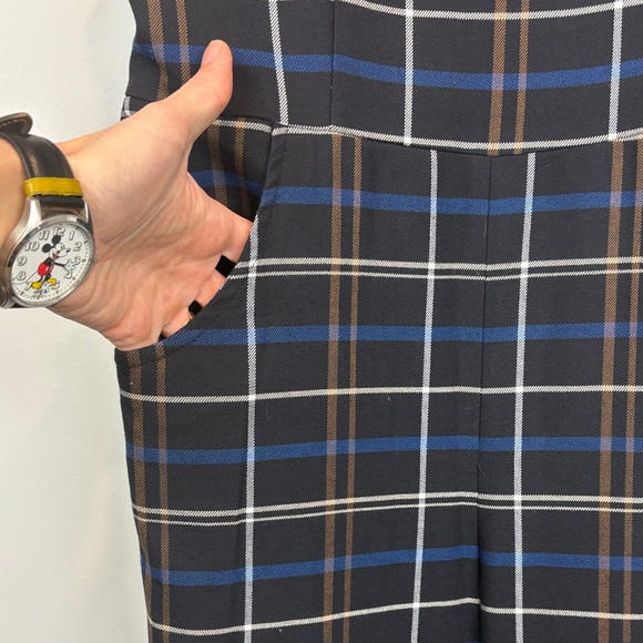 Zara Premium Plaid Pinafore Jumpsuit | Tailored Academic Chic - Picture 6 of 14